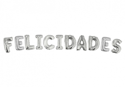 FELICIDADES PLATEADO - 14 PULGADAS