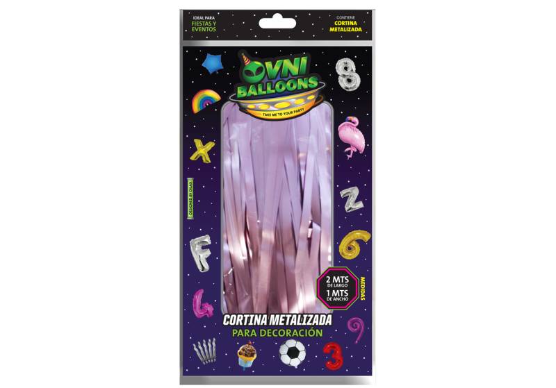 CORTINA METALICA ROSA CROMO PASTEL