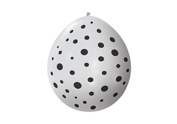 PIÑATA SUPER - LUNAR NEGRO GLOBO BLANCO - 24 PULGADAS