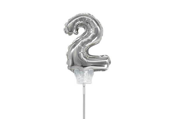 NUMERO 2 PLATEADO DE 7 PULGADAS