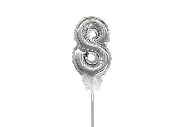 NUMERO 8 PLATEADO DE 7 PULGADAS