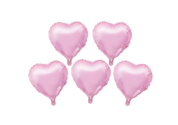 SET 5 CORAZONES ROSAS - 5 PULGADAS