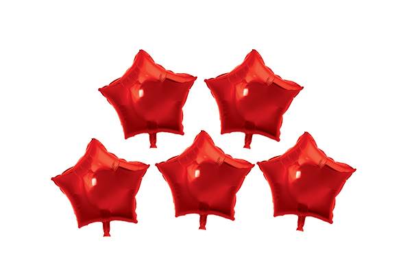 SET 5 ESTRELLAS ROJAS - 5 PULGADAS