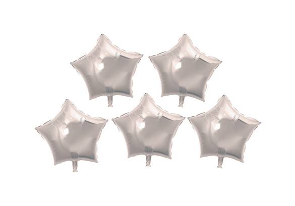 SET 5 ESTRELLAS PLATEADAS - 5 PULGADAS