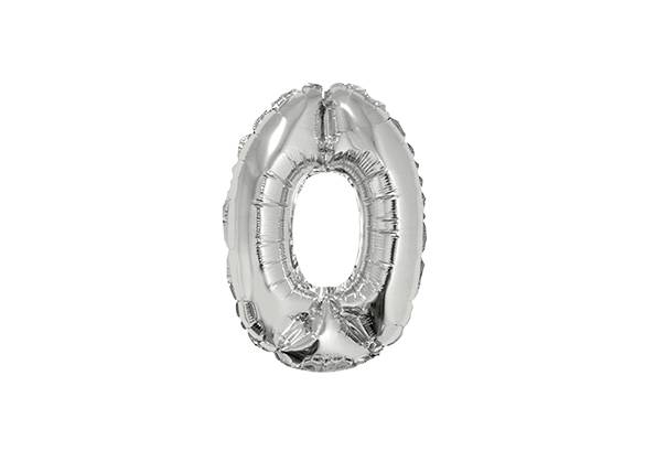 NUMERO 0 PLATEADO DE 16 PULGADAS