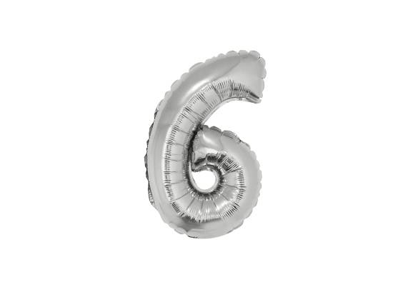 NUMERO 6 PLATEADO DE 16 PULGADAS