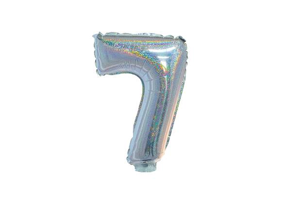 NUMERO 7 HOLOGRAFICO PLATA DE 14 PULGADAS