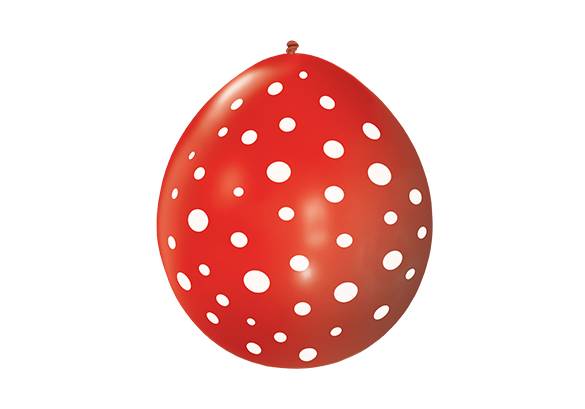 PIÑATA SUPER - LUNAR BLANCO GLOBO ROJO - 24 PULGADAS