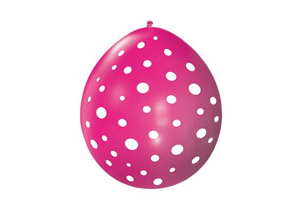 PIÑATA SUPER - LUNAR BLANCO GLOBO FUCSIA - 24 PULGADAS