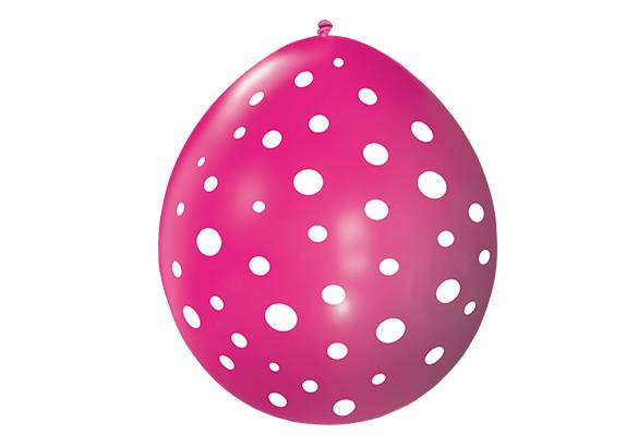 PIÑATA MEGA - LUNAR BLANCO GLOBO FUCSIA - 36 PULGADAS