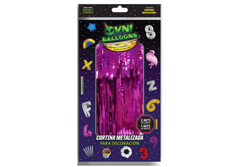 CORTINA METALIZADO ROSA BRILLANTE