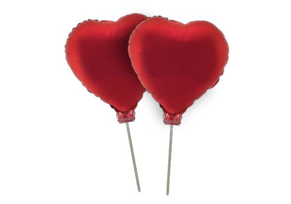 SET 2 CORAZONES ROJOS - 11 PULGADAS