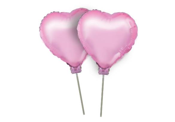 SET 2 CORAZONES ROSAS - 11 PULGADAS