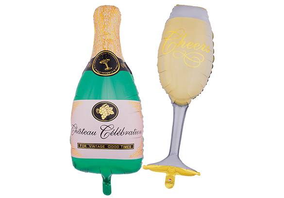 BOTELLA Y COPA DE CHAMPAGNE - 36 PULGADAS