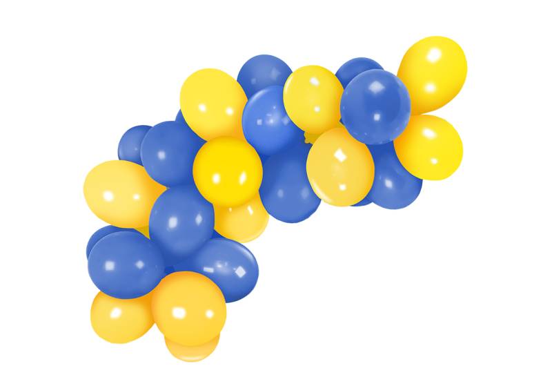 GUIRNALDA DE GLOBOS AZUL Y AMARILLO