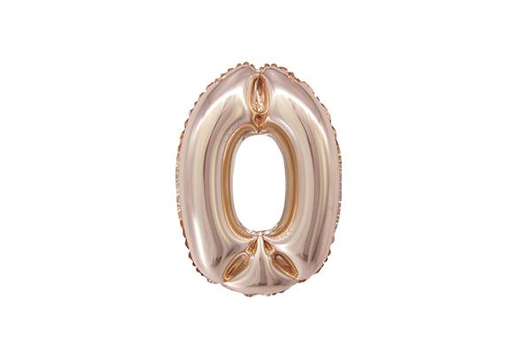 NUMERO 0 ROSA GOLD DE 14 PULGADAS