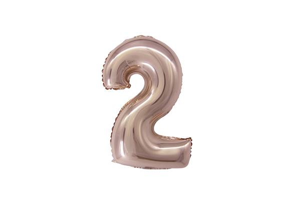 NUMERO 2 ROSA GOLD DE 14 PULGADAS