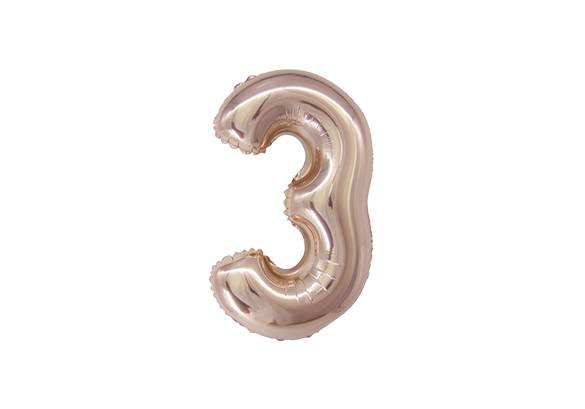 NUMERO 3 ROSA GOLD DE 14 PULGADAS