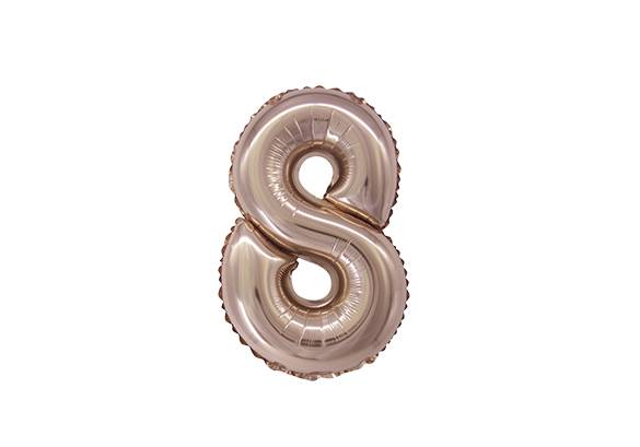 NUMERO 8 ROSA GOLD DE 14 PULGADAS