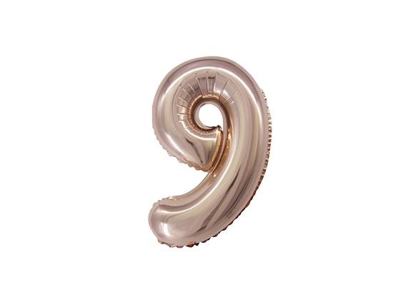 NUMERO 9 ROSA GOLD DE 14 PULGADAS