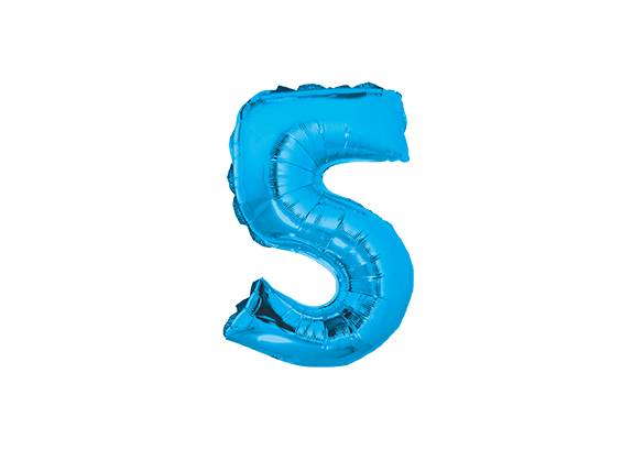 NUMERO 5 CELESTE DE 14 PULGADAS