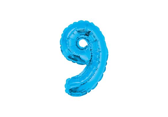 NUMERO 9 CELESTE DE 14 PULGADAS