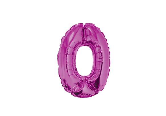 NUMERO 0 ROSA BRILLANTE DE 14 PULGADAS