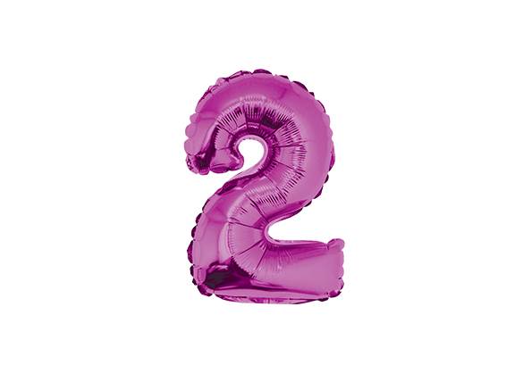 NUMERO 2 ROSA BRILLANTE DE 14 PULGADAS