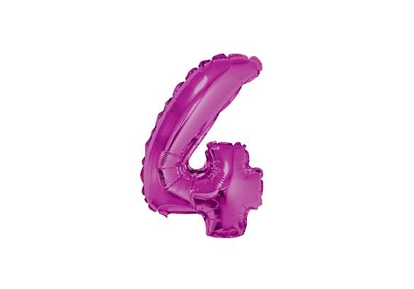NUMERO 4 ROSA BRILLANTE DE 14 PULGADAS