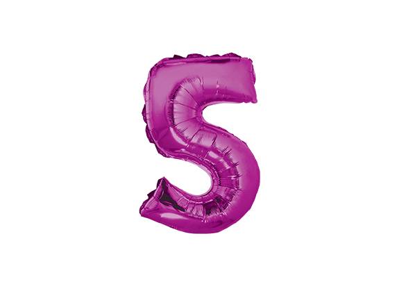 NUMERO 5 ROSA BRILLANTE DE 14 PULGADAS