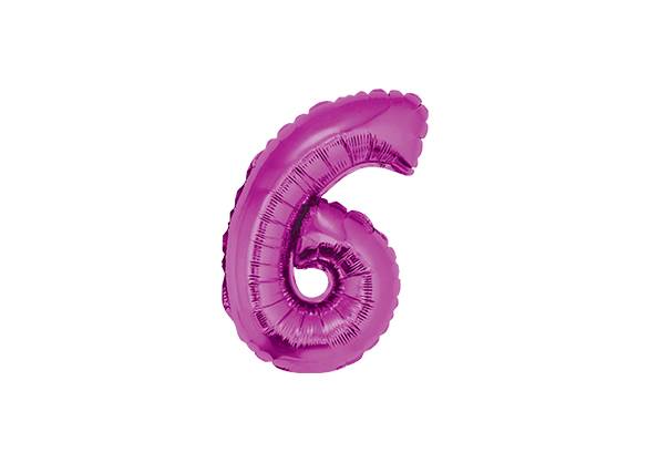 NUMERO 6 ROSA BRILLANTE DE 14 PULGADAS
