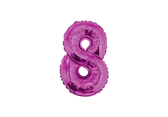 NUMERO 8 ROSA BRILLANTE DE 14 PULGADAS