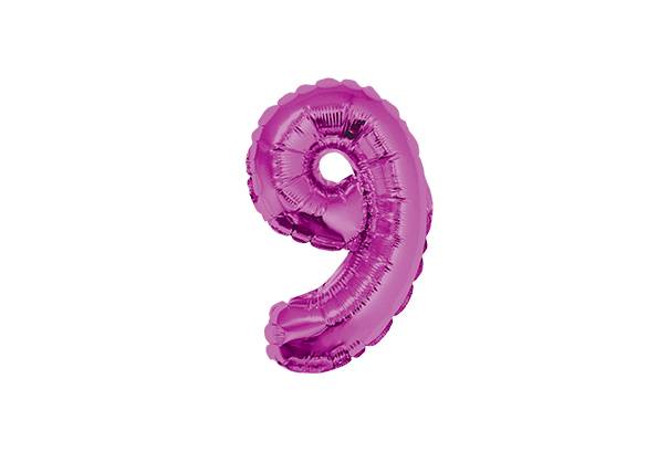 NUMERO 9 ROSA BRILLANTE DE 14 PULGADAS
