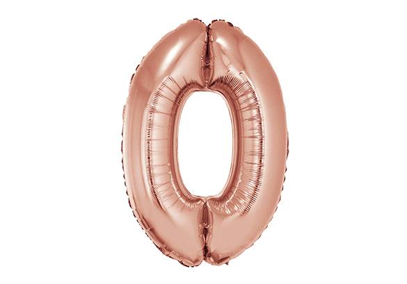 NUMERO 0 ROSA GOLD DE 34 PULGADAS