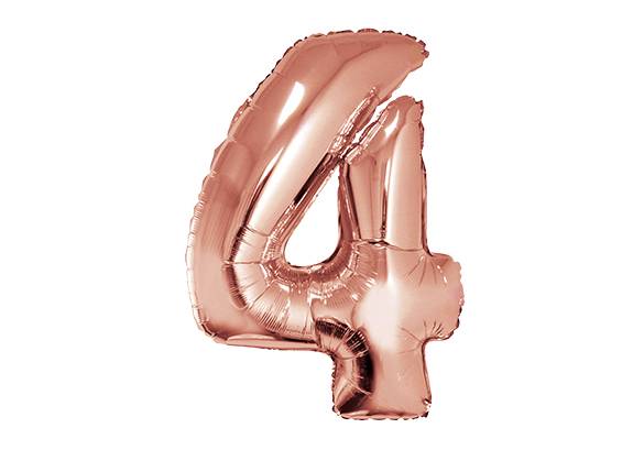 NUMERO 4 ROSA GOLD DE 34 PULGADAS
