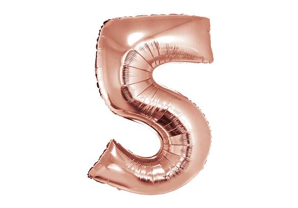 NUMERO 5 ROSA GOLD DE 34 PULGADAS