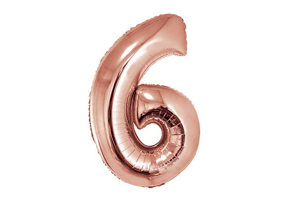 NUMERO 6 ROSA GOLD DE 34 PULGADAS