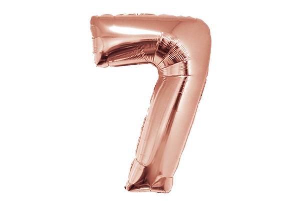 NUMERO 7 ROSA GOLD DE 34 PULGADAS