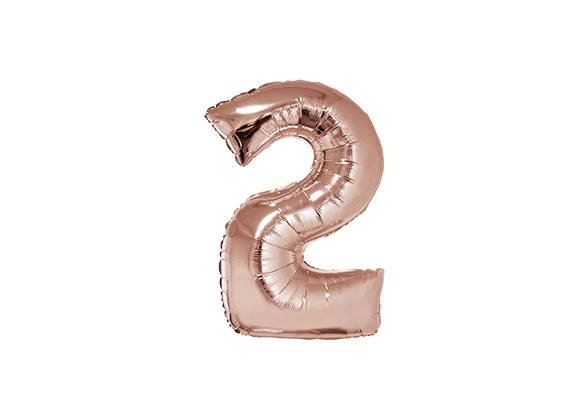 NUMERO 2 ROSA GOLD DE 16 PULGADAS