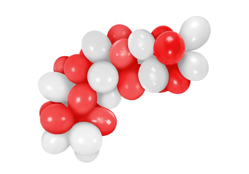 GUIRNALDA DE GLOBOS ROJO Y BLANCO