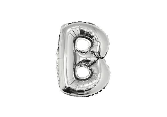 LETRA B PLATEADA DE 14 PULGADAS