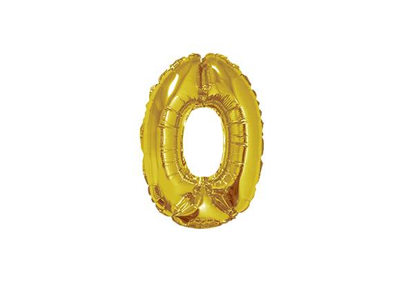 NUMERO 0 DORADO DE 14 PULGADAS