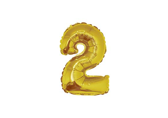 NUMERO 2 DORADO DE 14 PULGADAS