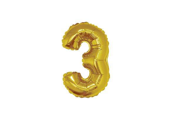NUMERO 3 DORADO DE 14 PULGADAS