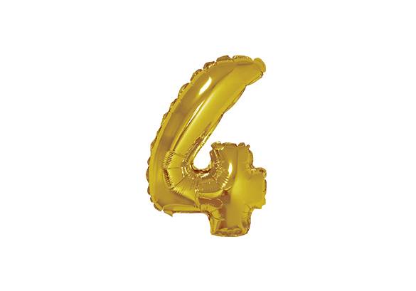 NUMERO 4 DORADO DE 14 PULGADAS