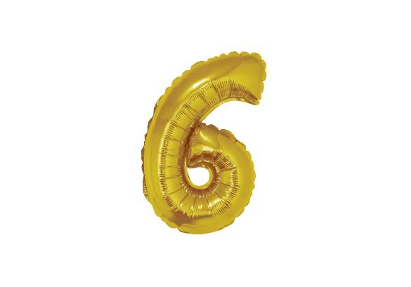 NUMERO 6 DORADO DE 14 PULGADAS