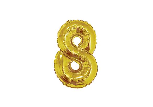 NUMERO 8 DORADO DE 14 PULGADAS