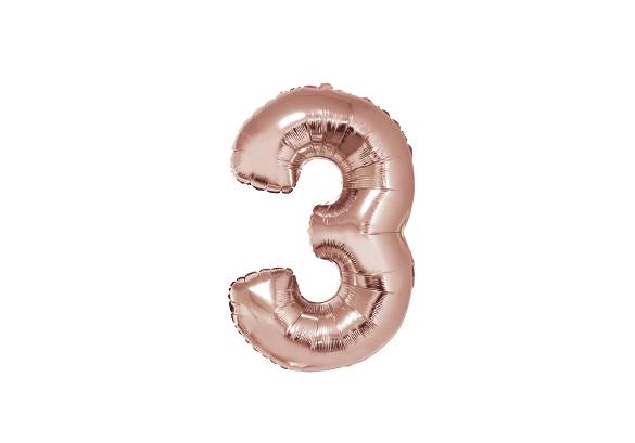 NUMERO 3 ROSA GOLD DE 16 PULGADAS