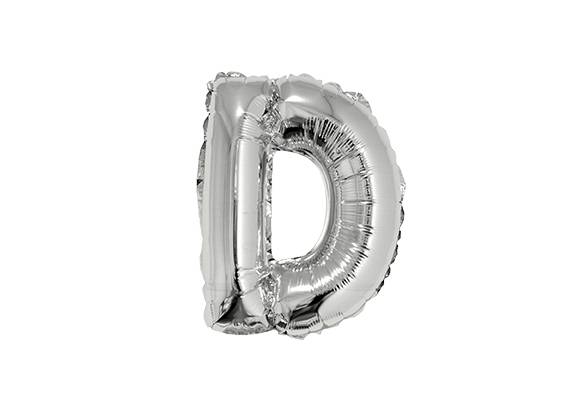 LETRA D PLATEADA DE 14 PULGADAS