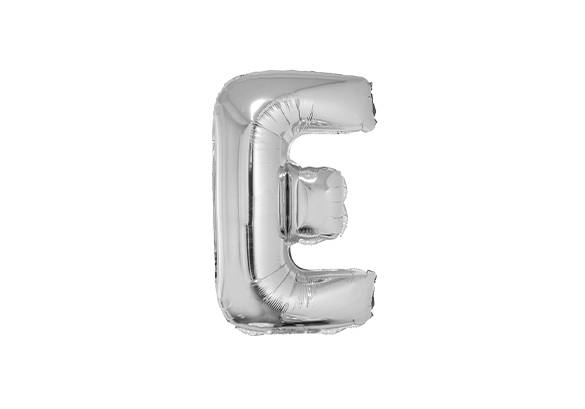 LETRA E PLATEADA DE 14 PULGADAS